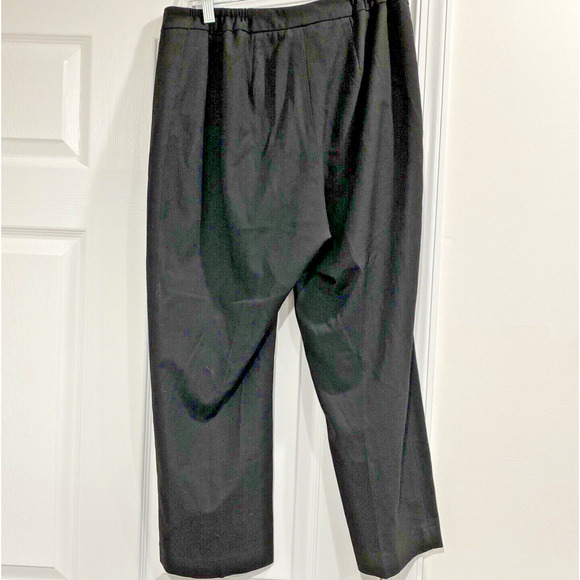 TALBOTS Size 14W Classic Black Pants HERITAGE Flat Front Elastic Insert Waist - Picture 3 of 8